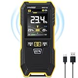 FNIRSI WMT-10 Rechargable Wood Moisture Meter, Pinless Moisture Meter for Wood, Wall, Firewood, Support Data Hold and Record, Flashlight, Humidity Detector for Lumber Concrete Building