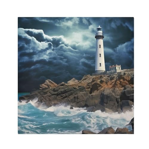 Servilletas de Tela Cuadradas Night Lighthouse x6 miniatura 1