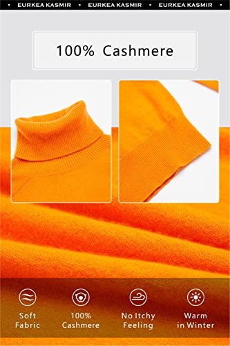Image of EURKEA Women's Turtleneck 100% Cashmere Sweater, Long Sleeves Pullover Winter Top for Women, Gift Ready