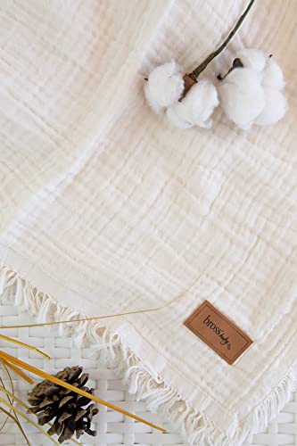 BROSS 100% Cotton Unisex Baby Blanket, 4-Layers, 110 * 120 cm - Image 3