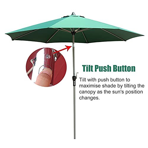 9FT Garden Umbrella with Crank & Tilt, Weatherproof Patio Market Parasol for Outdoor Pool & Garden, UV Protected 2.7M Sunshade Canopy, Perfect for Decks and Patios - Image 3