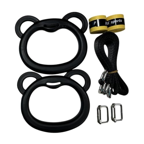 Colaxi Gymnastics Rings Gym Rings Home Pull Rings Adjustable Straps Buckles Portable 400kg Load Bearing Training Rings Pull up Rings