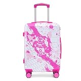 Hmluxury 28‑Zoll‑PC‑Spinner‑Koffer, Hartschalen‑Koffer Mit Bedrucktem Muster & Zahlenschloss, Großraum‑Reisekoffer Für Fernreisen (Schwarz)