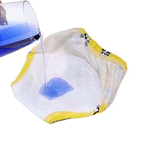 Image of Unisex Potty Underwear Cotton Toddler Boys and Girls Pee Training Underpants Waterproof Reusable Pants 6-Pack