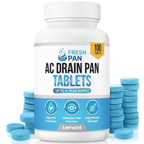 FreshPan AC Drain Pan Tablets (100 Count) | 4 Year Supply of Slow Release AC Condensate Pan Tablets for Clean, Fresh Flow