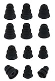 Ear Tips for In-Ear Earphone with 3.8-4.5mm Connector, Diana Fay Ear Gels Eartips Earphone Cover Earbud Cushions for Most In-Ear Headphone, 6 Pairs Set SML 3 Size Soft Gel, Black