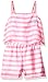 U.S. Polo Assn. Girls' Chiffon Stripe Print Romper
