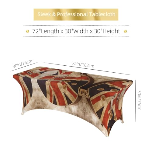 Housse de table rectangulaire Union Jack 1m80 EdWal en élasthanne extensible - 7