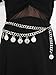 MODRSA Silver Belt Chain Belt for Women Fashion Coin Metal Waist Belts Chains Plus Size Layered Body Chain Pirate Waist Chains Jewelry for Women Trendy Belly Belts Dress Pirate Costume Accessories