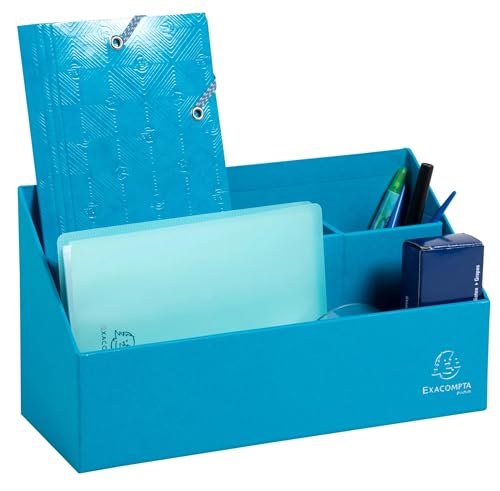 Porte-lettres vertical Exacompta 3 compartiments turquoise pour enveloppe DL et C6