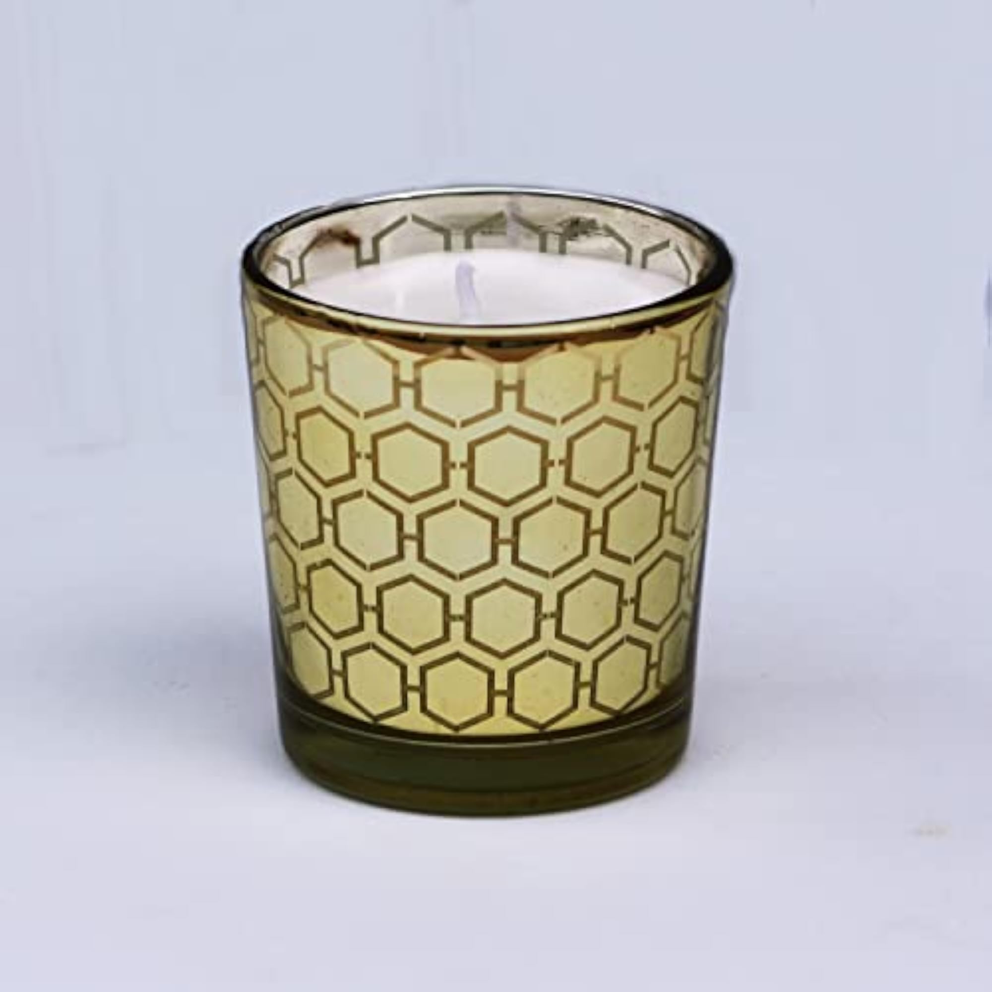 Votive Scented Candle with Gold Pattern, Jamaican Breeze