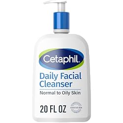 Cetaphil Daily Facial Cleanser Sensitive & Oily Skin, 20 oz | Gentle foaming face wash, soap-free, hypoallergenic, combination to oily skin, dermatologist recommended, daily skincare