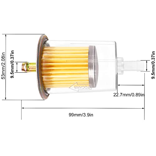 3/8" Fuel Filters, 5Pcs Tractors Fuel Filter For Generator Boat Outboard Riding Mowers Inline Gas Fuel Line Kubota Diesel Mower Cars Trucks Motorcycles Rv's Gas Power Engine Fuel Tank Filtering Rust #TOP4