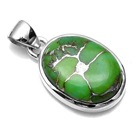 SilverPalace 925 Sterling Silver Copper Turquoise Pendants for Women and Girls Cover