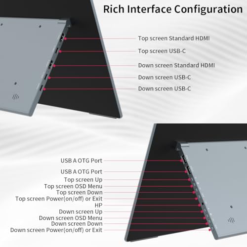 Image of Dual Monitor 14 Inch 2K OLED,Portable Touch Monitor for Laptop Extender| 2K |100% DCI P3|Plug-Play|Stand- VESA| |Slim-Frameless| Computer Triple Display Laptop PC Windows Mac