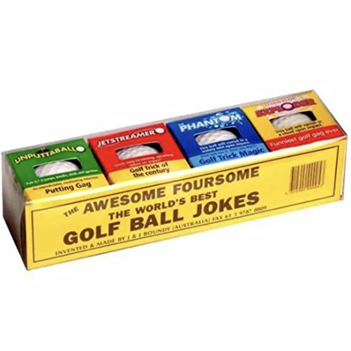 Exploding Golf Balls (4 Pack) – 1 Burst Into A Cloud Of White Smoke, 1 Water, 1 Streaming Ribbon, 1 Jumps & Slides When Putted - Funny Golf Gag Gift #TOP7