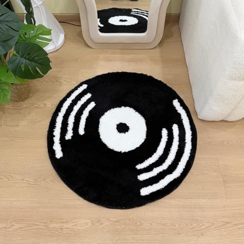 Tapete redondo de vinilo tufted diseño música 80 cm miniatura 6