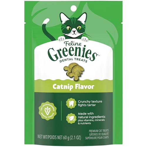 Greenies Feline Dental Treats Catnip Flavor Cleans and Freshens Breath 2.1 oz