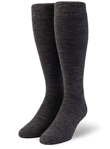 Warrior Alpaca Socks - Men's Outdoor Terry Lined Over-the-Calf Alpaca Socks (Medium, Over the Calf Charcoal)