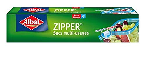 Albal Sacs Multi-Usages ZIPPER 1L Fermeture Hermétique - Lot De 2