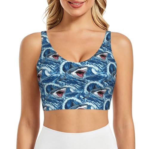 Women's Yoga Crop Tank Tops Padded Sports Bra for Fitness