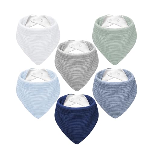 Image of NISXABEBE Muslin Baby Bibs,Soft Triangular Baby Bandana Drool Bibs for Baby Boy Girl,Solid Colors Bib for Drooling Teething