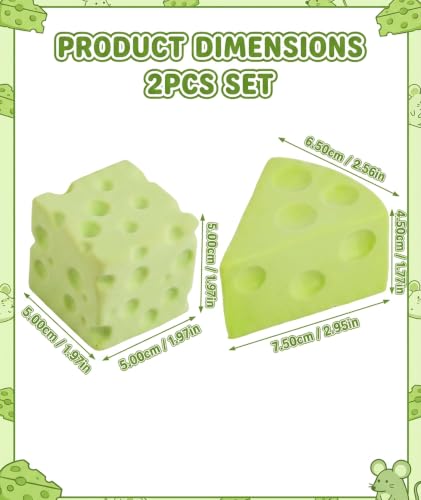 Image of 2Pcs Cheese Squishy, Taba Squishy, Dumpling Squishy-Stretchy Food-Shaped Sensory (green1)