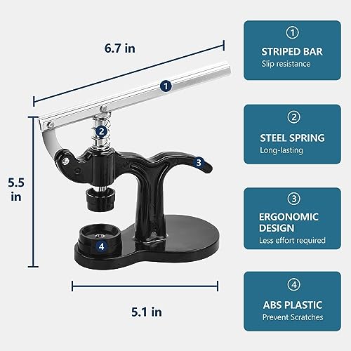 Image of EasyTime Watch Back Press Tool Kit 14 PCS Professional Watch Repair Set Case Closer with Opener Pry Bar for 18 to 50mm Battery Replacement and Cover Closing (Black)