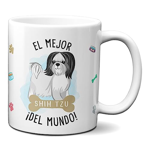Planetacase Taza el Mejor shih tzu del Mundo Regalo Original Taza Perro Ceramica 330 mL