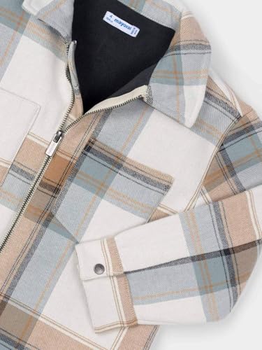 Mayoral Check jacket for Boys Caramel3