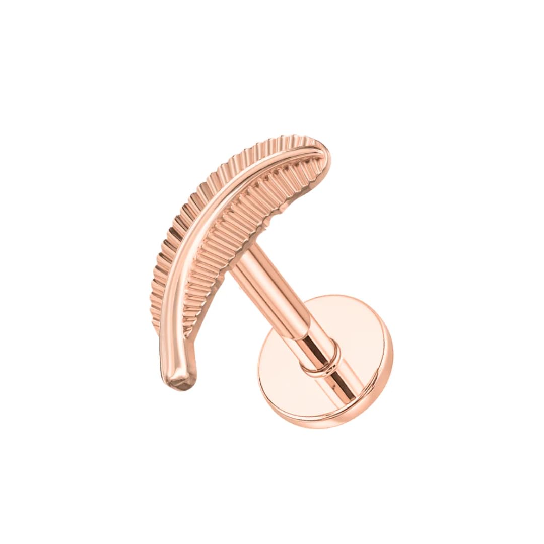 Ohrring aus 316L Edelstahl, Blattknorpelohrring – Sterlingsilber plattiert, flache Rückseite, Helix-Tragusstecker, hypoallergen, Push-In-Ohrstecker für Damen und Herren, minimalistischer