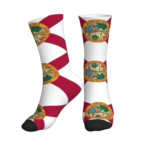 Florida State Flag Athletic Running Socks Performance Breathable Crew Socks Outdoor Sports Socks For Men Women