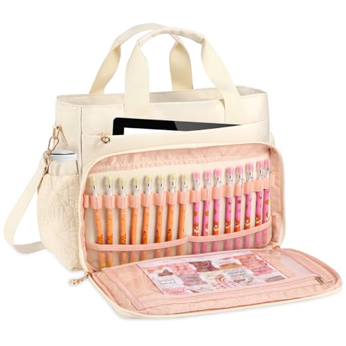 Christian Tote Bags for Women with Compartments, Church Bag with Pen Holders, Tote Bag with Zipper for Work and Travel