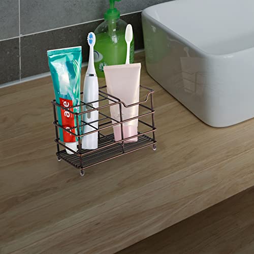 Dseap Toothbrush Holder, Electric Toothbrush Holder - Stainless Steel Tooth Brush Holder, Toothpaste Holder Organizer Stand Caddy For Bathroom, Red Antique Copper #TOP4