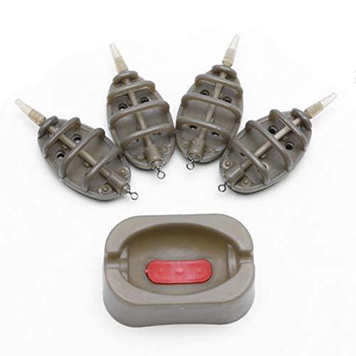 SDYDAY 15/20/25/35 g 30/40/50/60 g Karpfenangeln Inline Flat Method Feeder 4 Feeder Quick Release Form Set (30/40/50/60 g)