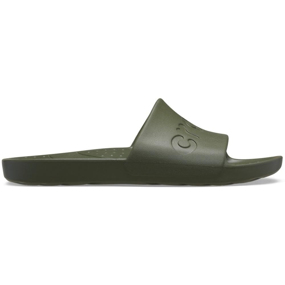 Crocs Unisex-Adult Slides, Army Green, 8 UK Men/9 UK Women
