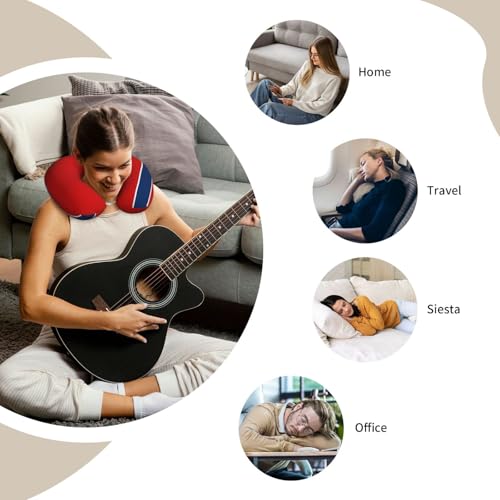 Almohada U en cuello viscoelástica negra de viaje miniatura 7