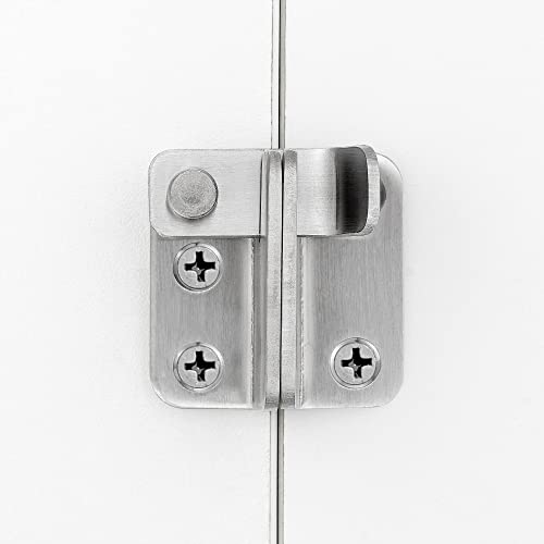 Iniret 2 Packs Flip Latches，2.36” X 2.12”Brushed Nickel Stainless Steel Thickened Heavy Duty Hasp Barn Gate Door Latch Door Lock,Sliding Door Antique Lock Wine Cabinet Closet Door Latches-Left Open #TOP3