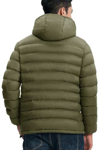 Image of Gopune Men's Lightweight Puffer Jacket Detachable Hooded Water Resistant Puffy Winter Down Jackets for Snow Ski Travel