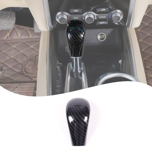 Lcojicep ABS Car Gear Shift Knob Cover Compatible with Nissan Pathfinder 2013-2018 Gear Head Cover Gear Handle Head Gear Lever Protective Shel (Shift knob Head Patch，Carbon Fiber Pattern)