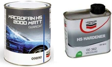 Clear Acrylic Matt MACROFAN HS 2000 CLEARCOAT LECHLER 09 890 1LT + Catalyst
