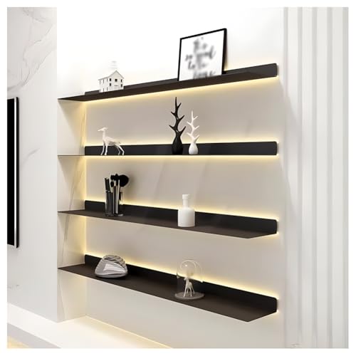 Étagère murale en alliage d'aluminium Suppo avec profilé LED pour intérieur chic