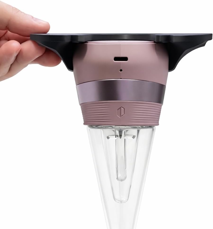 Click-On Stand for Puffco Peak V2, Secure Stabilizing Base — Prevent Spills, Broken Glass, Tipped Devices, 4" Wide, Black, New Peak V2