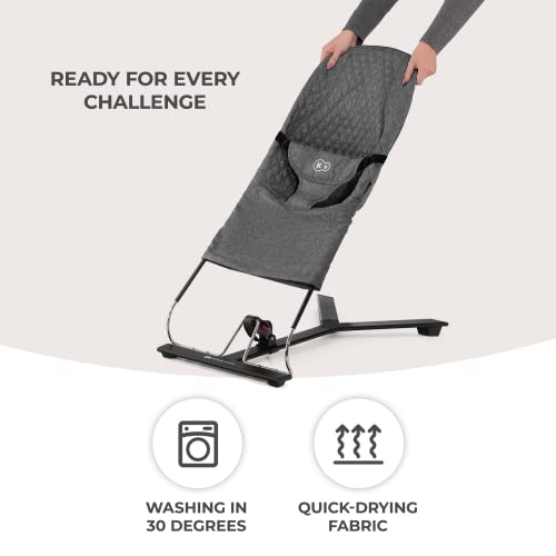 Kinderkraft Mimi Baby Bouncer From Birth, Bouncer Chair For Babies Newborn 0-9 Kg, Toy Bar, Adjustable Seat, Soft Material, Scandinavian Design, Non-Slip Elements, Gray - 8