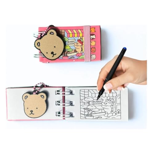 Mini Livro Caderno De Colorir Bobbies Goods Caderno De Pintura Chaveiro