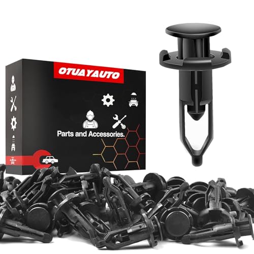 Image of OTUAYAUTO 50Pcs Rivet Retainer Fender Bumper Fasteners Clips, OEM# 52161-02020 9mm Nylon Push-Type Automotive Clips for Toyota Tacoma Yaris Camry Tundra Sienna 4Runner Avalon Matrix Highlander