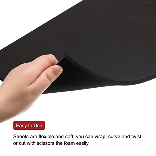 Image of uxcell EVA Foam Sheets Black 38.9 Inch x 13.9 Inch 1mm Thickness for Crafts DIY