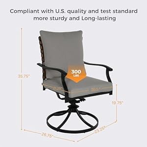 Grand patio 7 piece outdoor dining set 6 leather look wicker swivel patio chairs 1 rectangular dining table black  urban country home decor