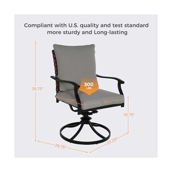 Grand patio 7 piece outdoor dining set 6 leather look wicker swivel patio chairs 1 rectangular dining table black  urban country home decor