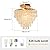 FRIXCHUR 11.8" Crystal Chandelier Gold Crystal Flush Mount Ceiling Light 5 Tiers Raindrops Crystal Pendant Lighting Fixture for Bedroom Hallway Living Room E26 Base